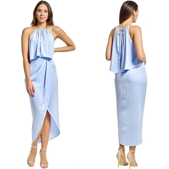 SHONA JOY Frill High Neck Maxi Dress Cornflower - Picture 1 of 12